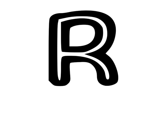 Bold Outlined Comic Mono Letter R: A Designer's Review