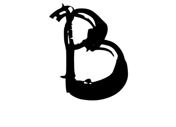 Bold Rotten Decaying Mono Letter B – A Designer's Take for Real Embroidery Projects