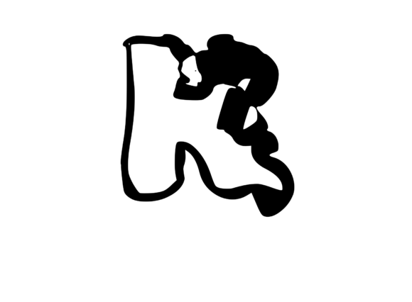 Cheesy Gooey Melting Mono Letter SVG K