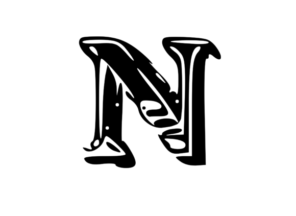 Fun Whacky Playful Mono Letter N V.2