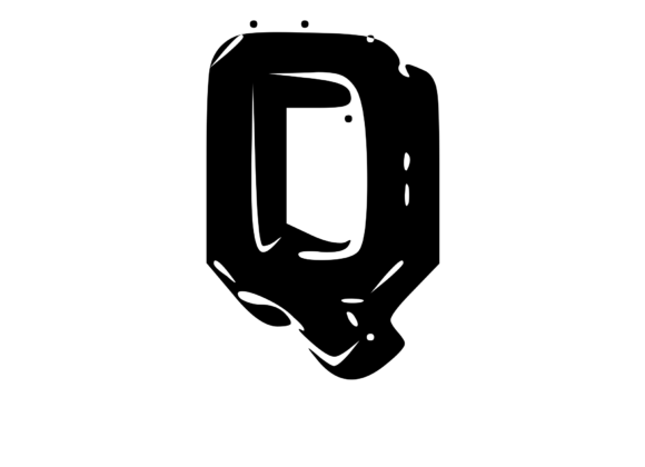 Fun Whacky Playful Mono Letter Q V.1