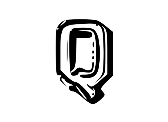 Fun Whacky Playful Mono Letter Q V.2