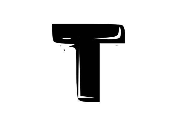 Fun Whacky Playful Mono Letter T V.1
