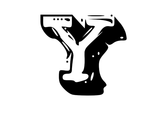 Fun Whacky Playful Mono Letter Y V.2