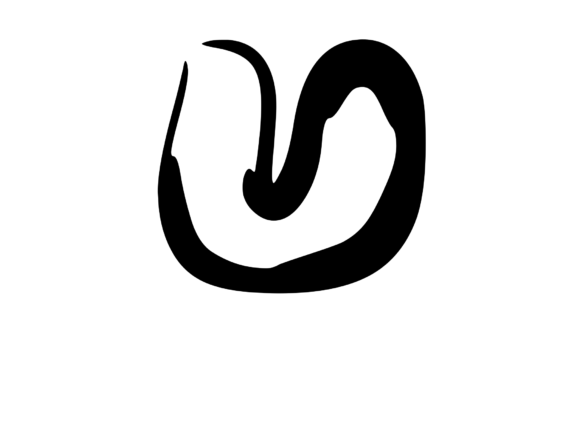 Rounded Fat Marker Pen Mono Letter U: First Impressions for Embroidery