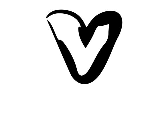 Rounded Fat Marker Pen Mono Letter V