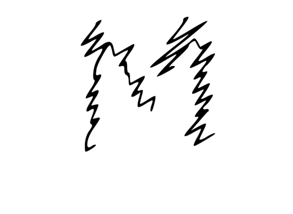 Zapped Comic Shocked Mono Letters M